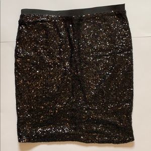Black Sequined The Limited Pencil Skirt